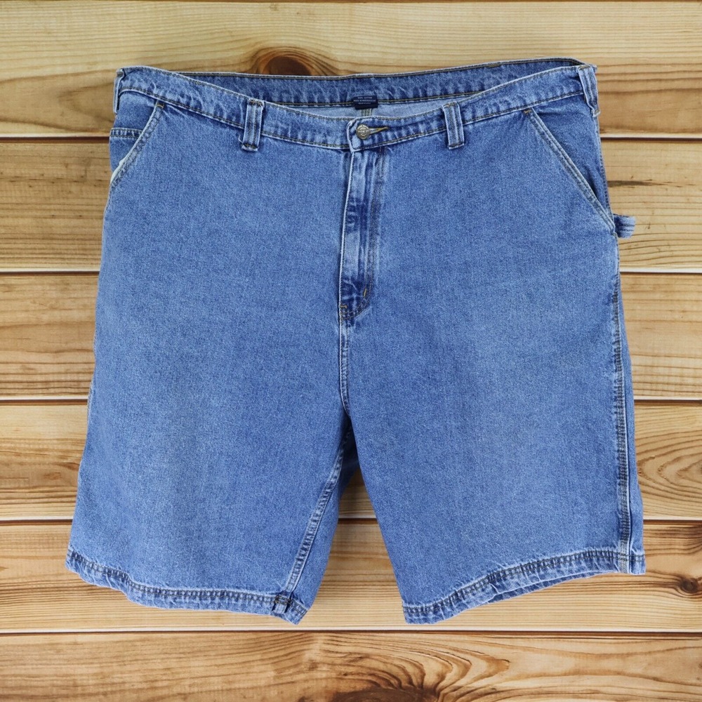 RK‎ Brand Carpenter Jean Shorts Mens Size 46 Blue Rugged Cotton Blend Denim WORK